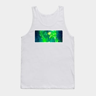 Green Flames Watercolor Tank Top